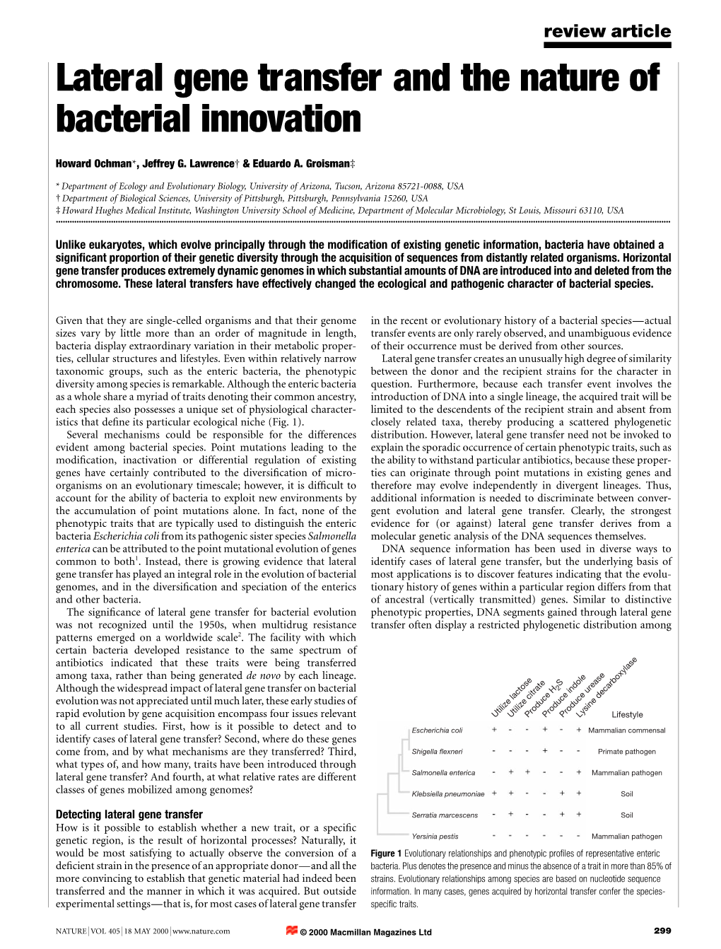 Lateral Gene Transfer and the Nature of Bacterial Innovation