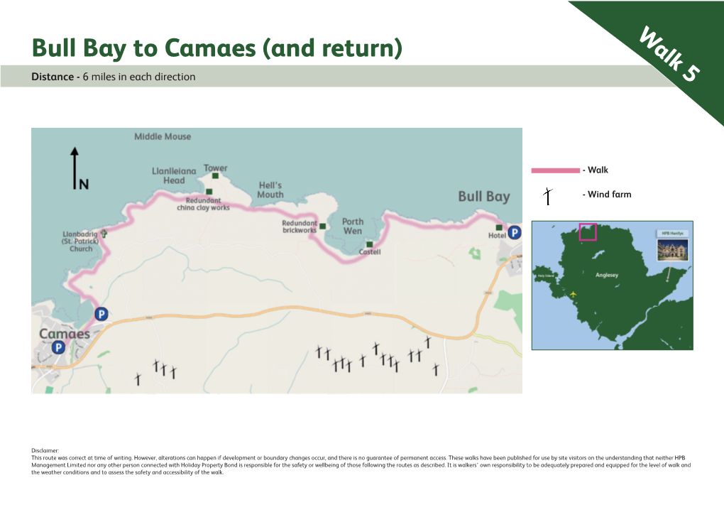 Bull Bay to Camaes (And Return) Distance - 6 Miles in Each Direction