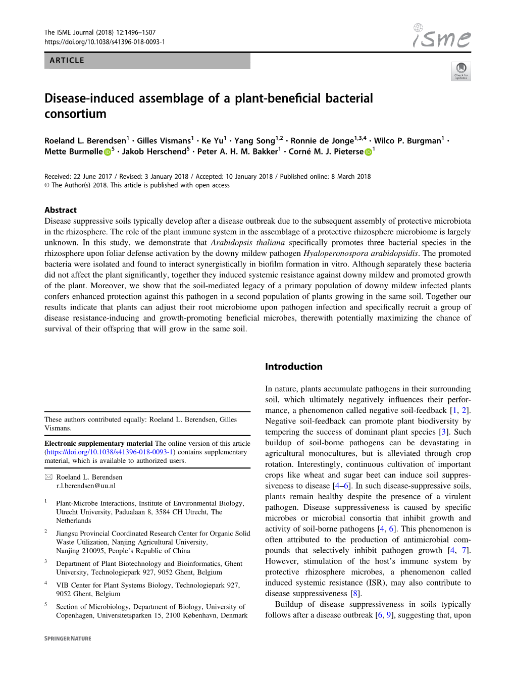Disease-Induced Assemblage of a Plant-Beneficial Bacterial Consortium
