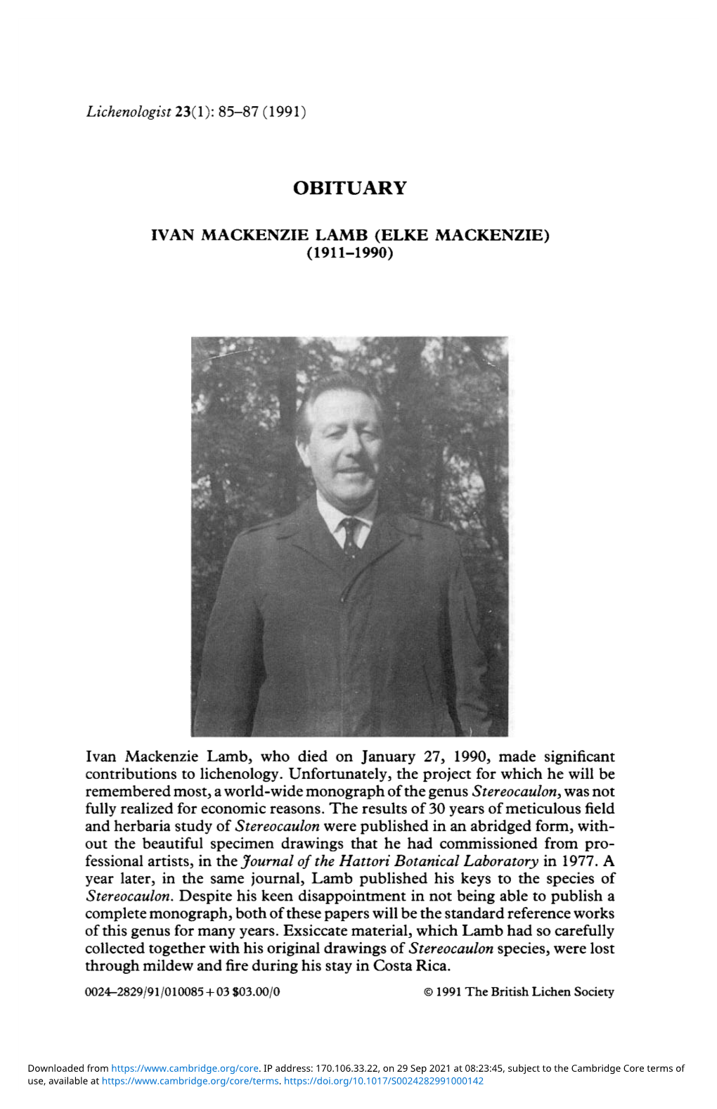 Ivan Mackenzie Lamb (Elke Mackenzie) (1911-1990)