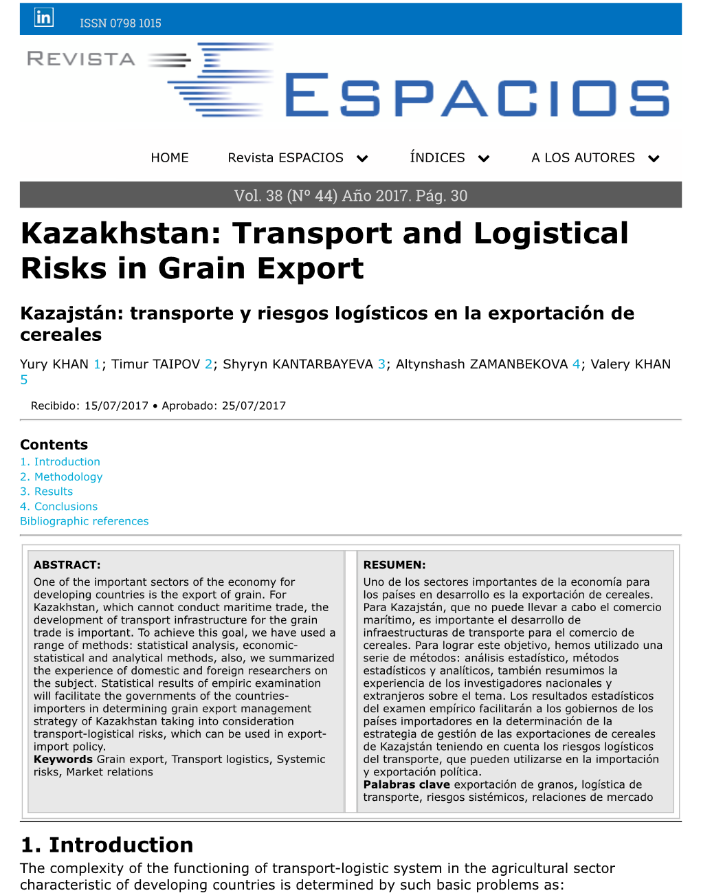 Kazakhstan: Transport and Logistical Risks in Grain Export