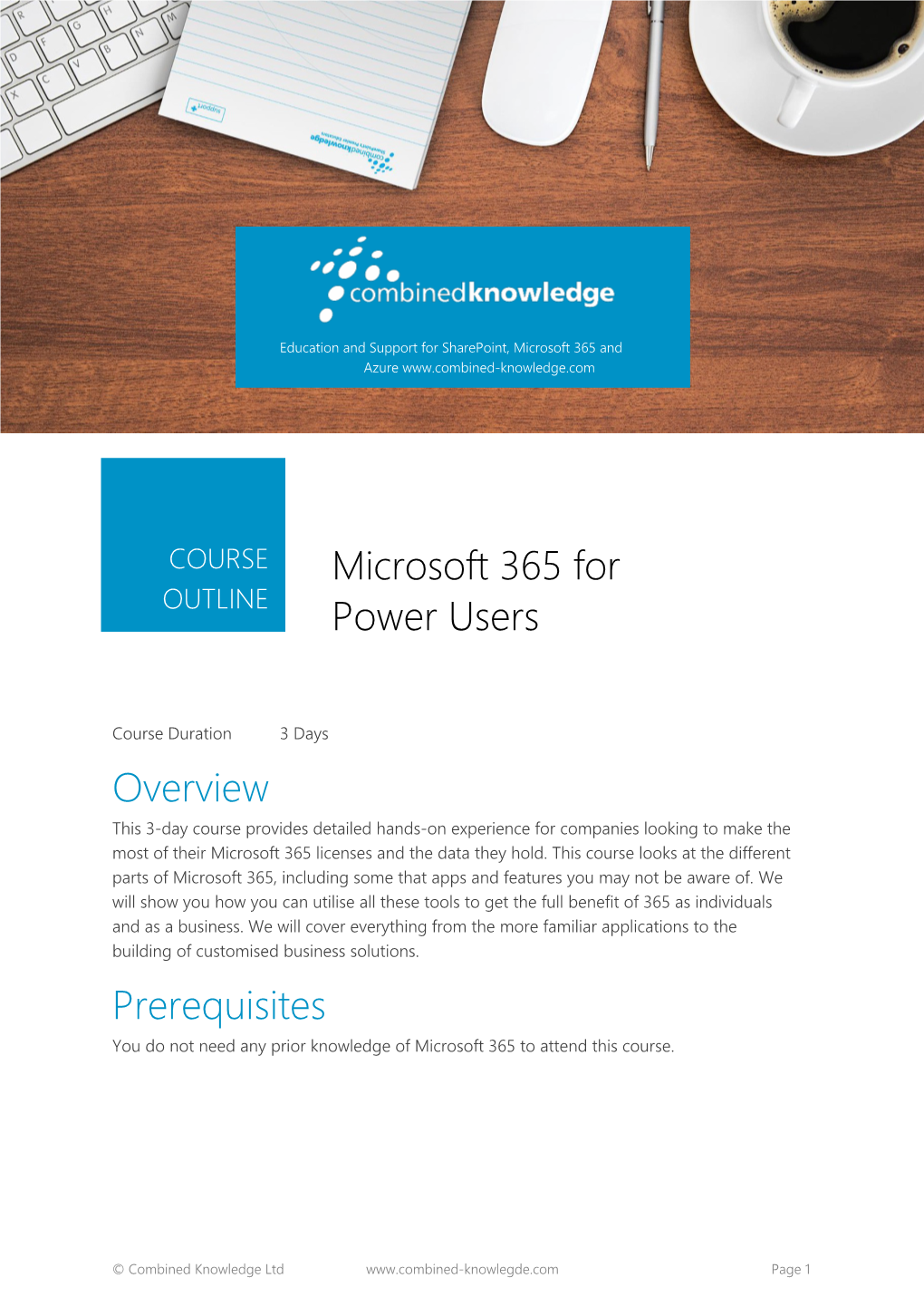 Microsoft 365 for Power Users Overview Prerequisites