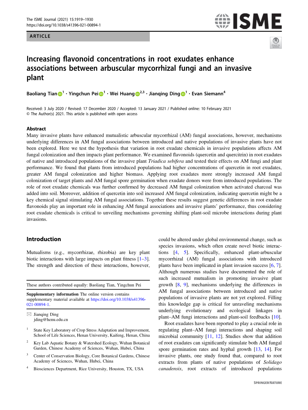 Increasing Flavonoid Concentrations in Root Exudates Enhance