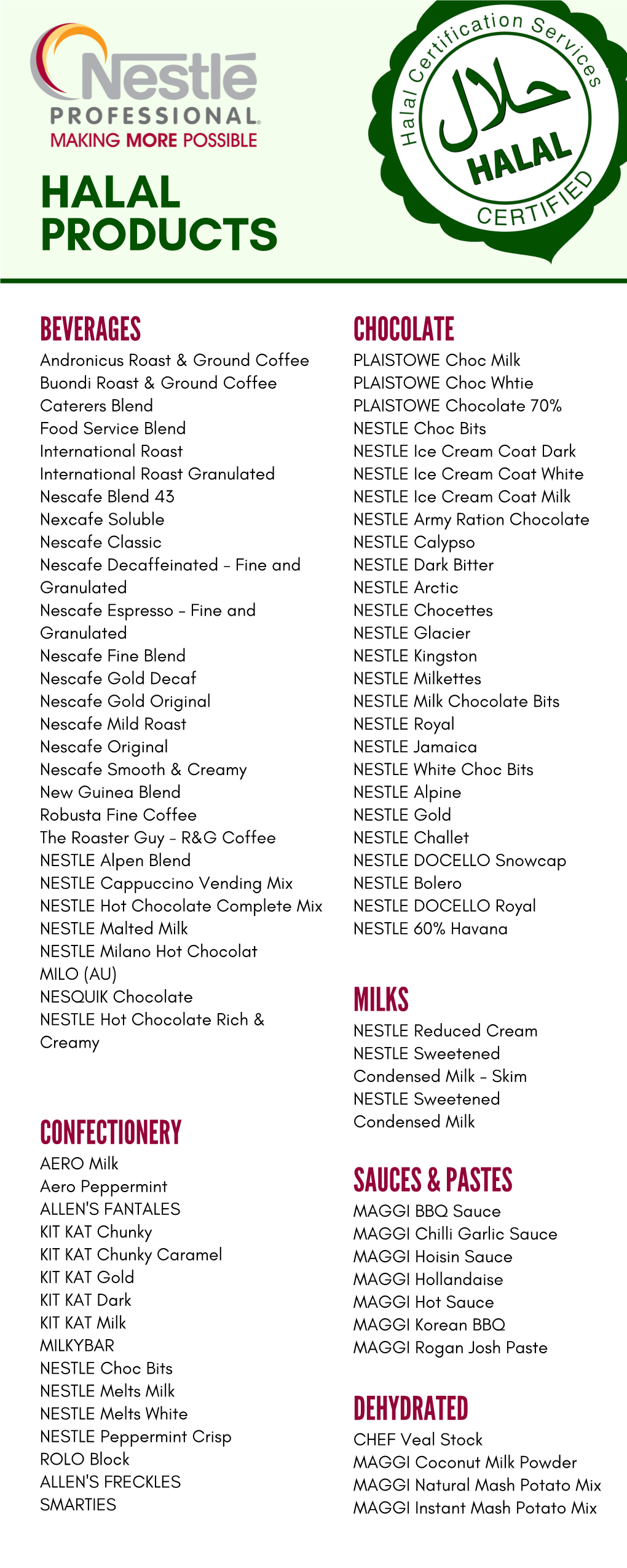 NESTLE Reduced Cream NESTLE Sweetened Condensed Milk