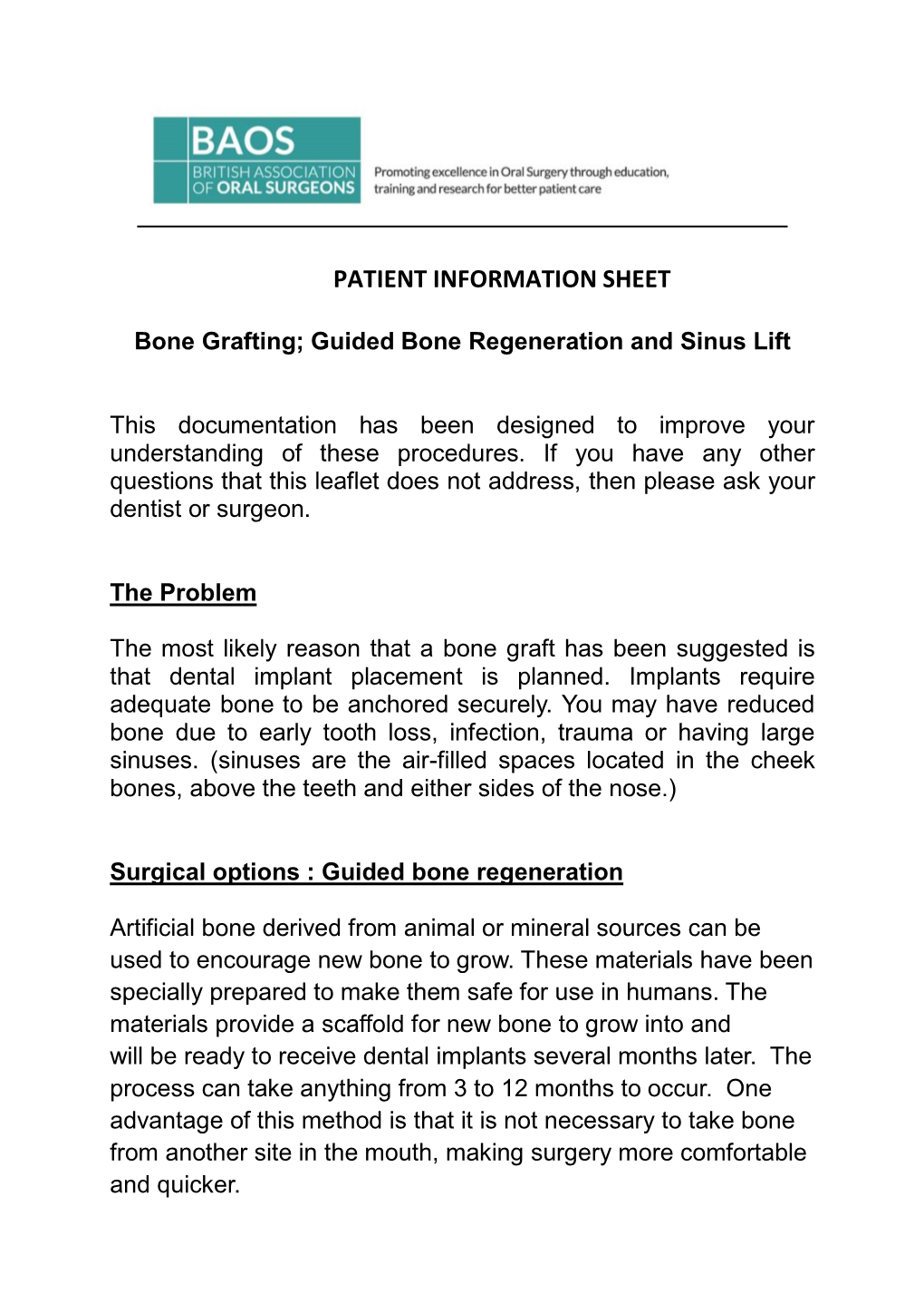 Bone Grafting; Guided Bone Regeneration and Sinus Lift