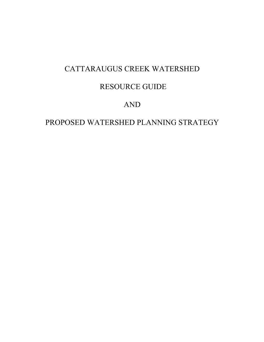 Cattaraugus Creek Watershed Resource Guide?