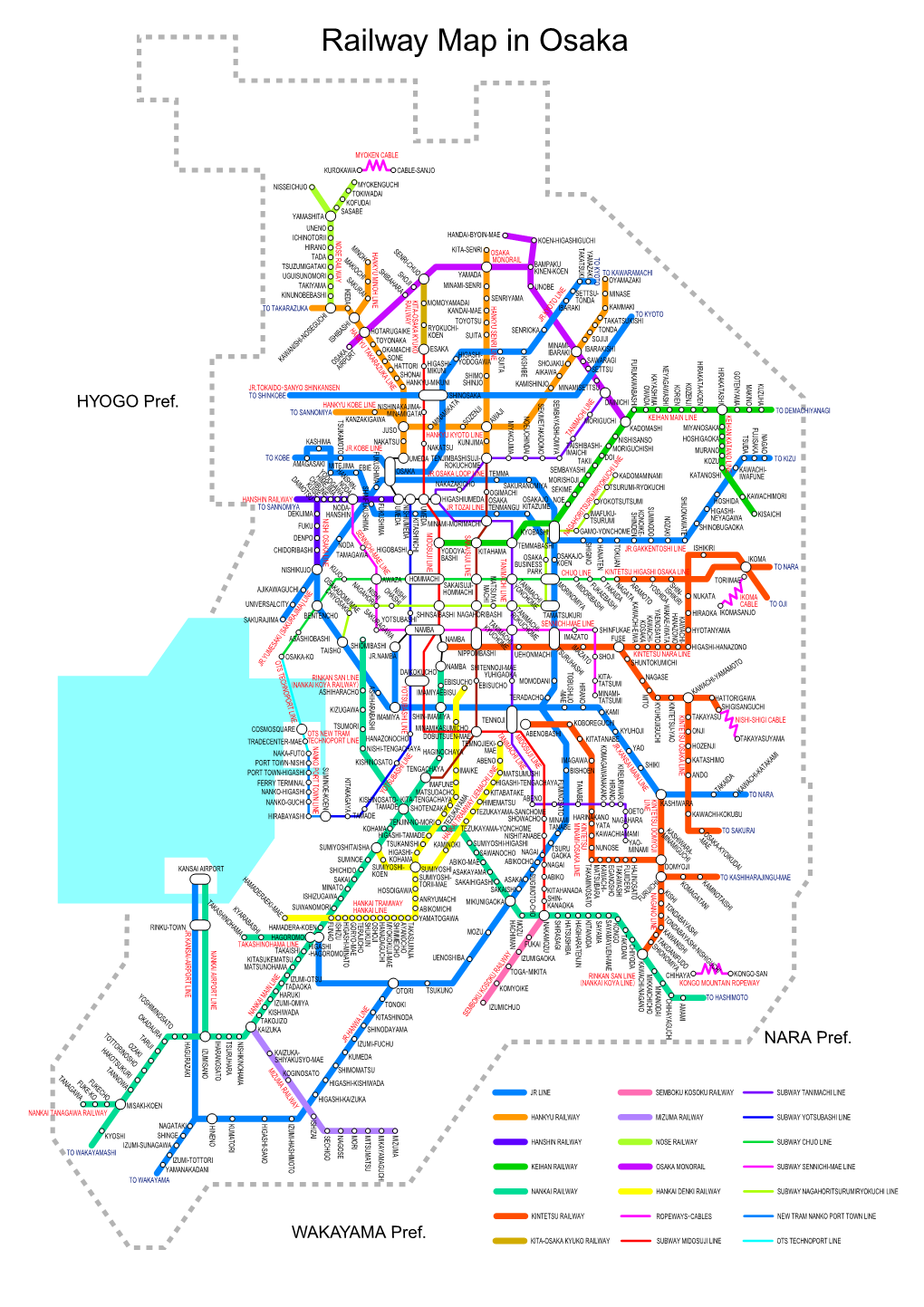 Railway Map in Osaka