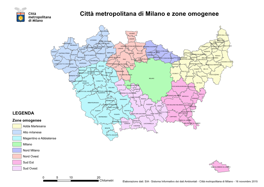 Città Metropolitana Di Milano E Zone Omogenee