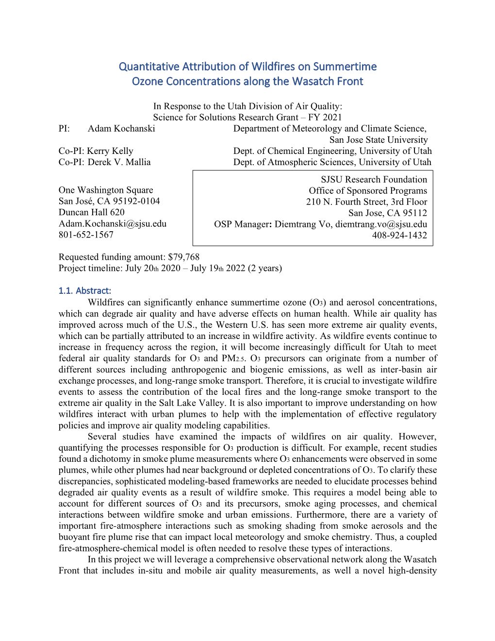 Quantitative Attribution of Wildfires on Summertime Ozone Concentrations Along the Wasatch Front