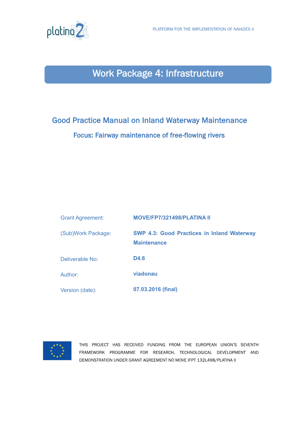 Good Practice Manual on Inland Waterway Maintenance