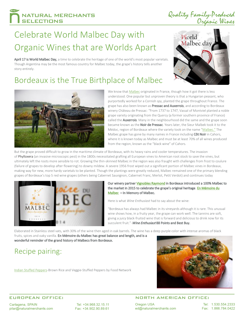 Celebrate World Malbec Day with Organic Wines That Are Worlds Apart