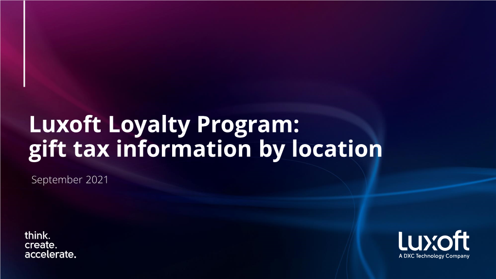 Luxoft Loyalty Program: Gift Tax Information by Location