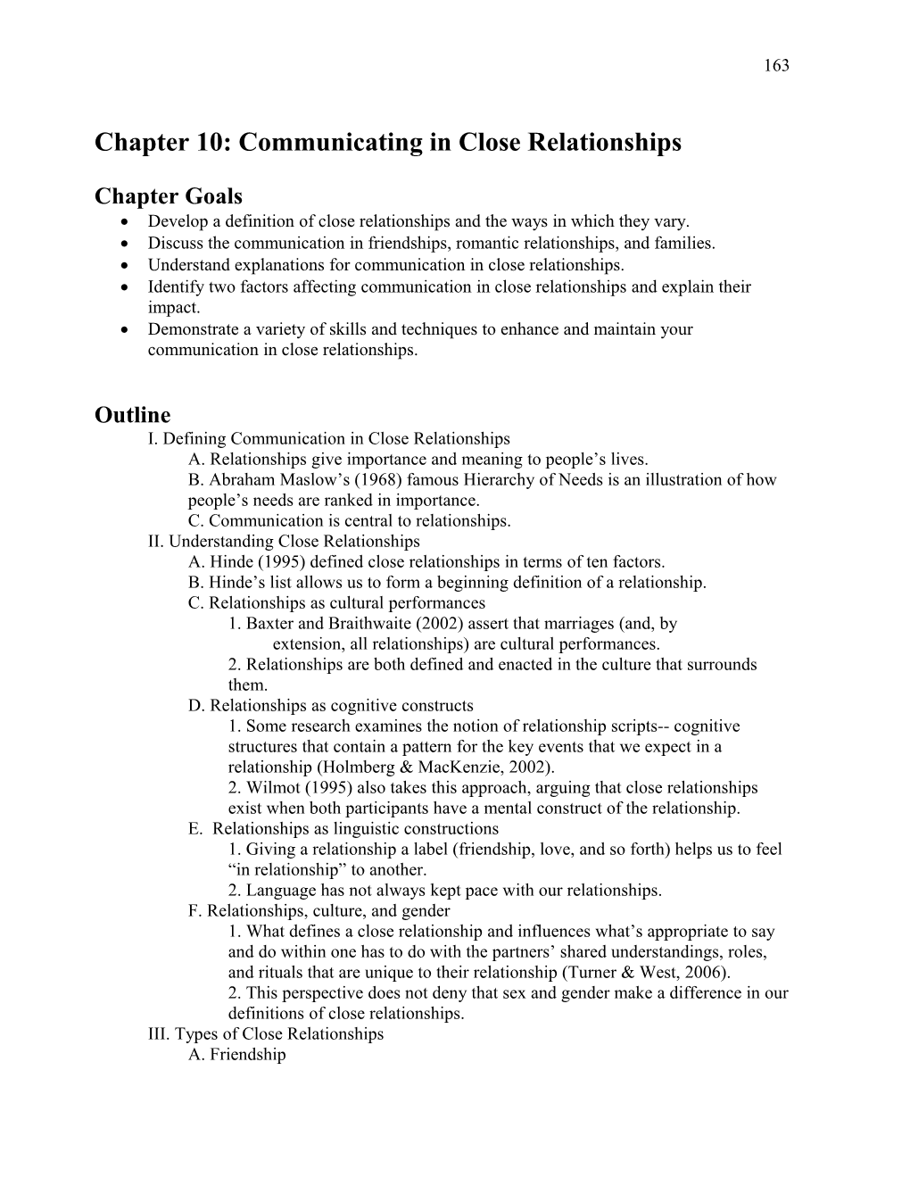 Chapter 10: Communicating In Close Relationships