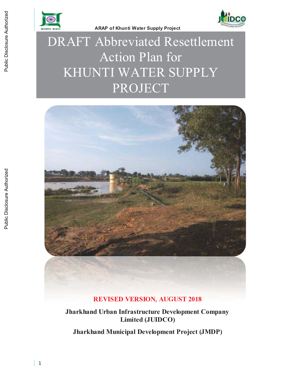 DRAFT Abbreviated Resettlement Action Plan for KHUNTI WATER SUPPLY PROJECT