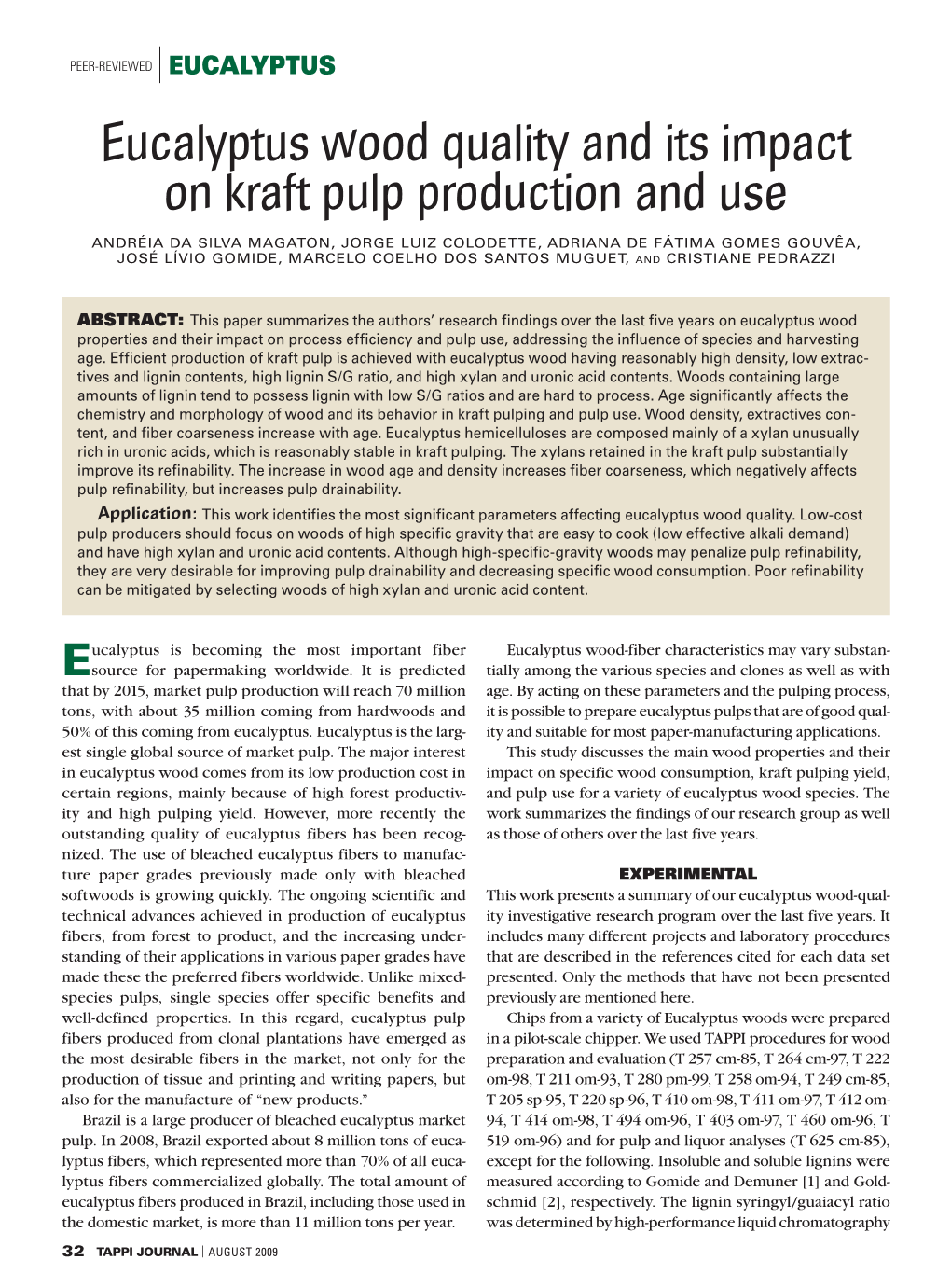 Eucalyptus Wood Quality and Its Impact on Kraft Pulp Production And