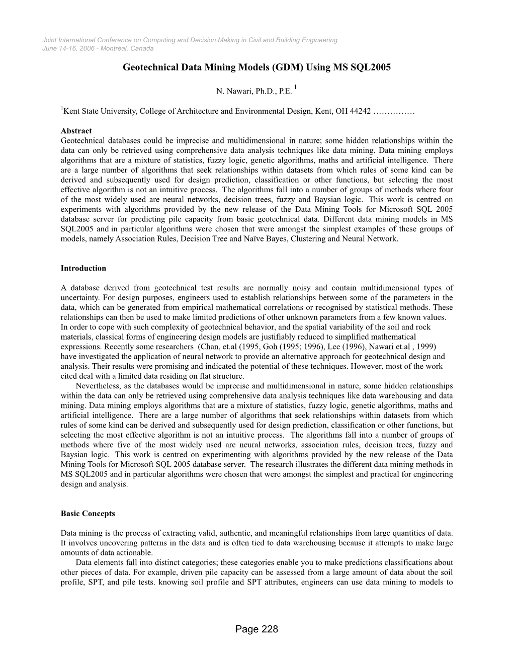 Ic-43 Geotechnical Data Mining Models (Gdm) Using Ms Sql2005