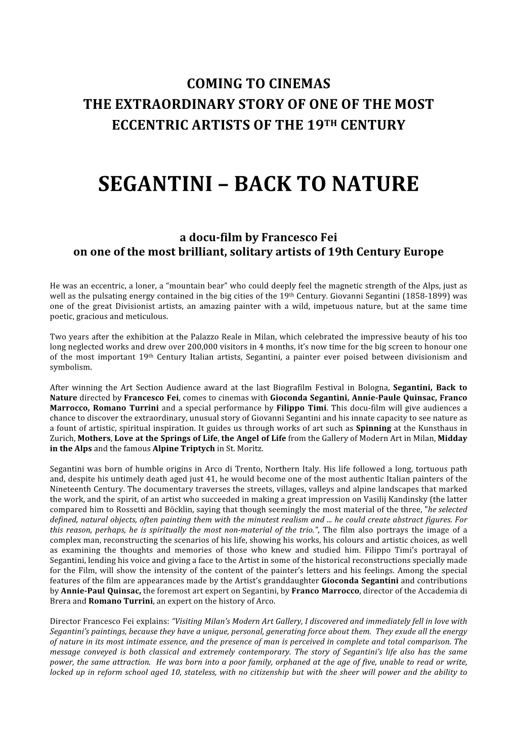 Segantini – Back to Nature