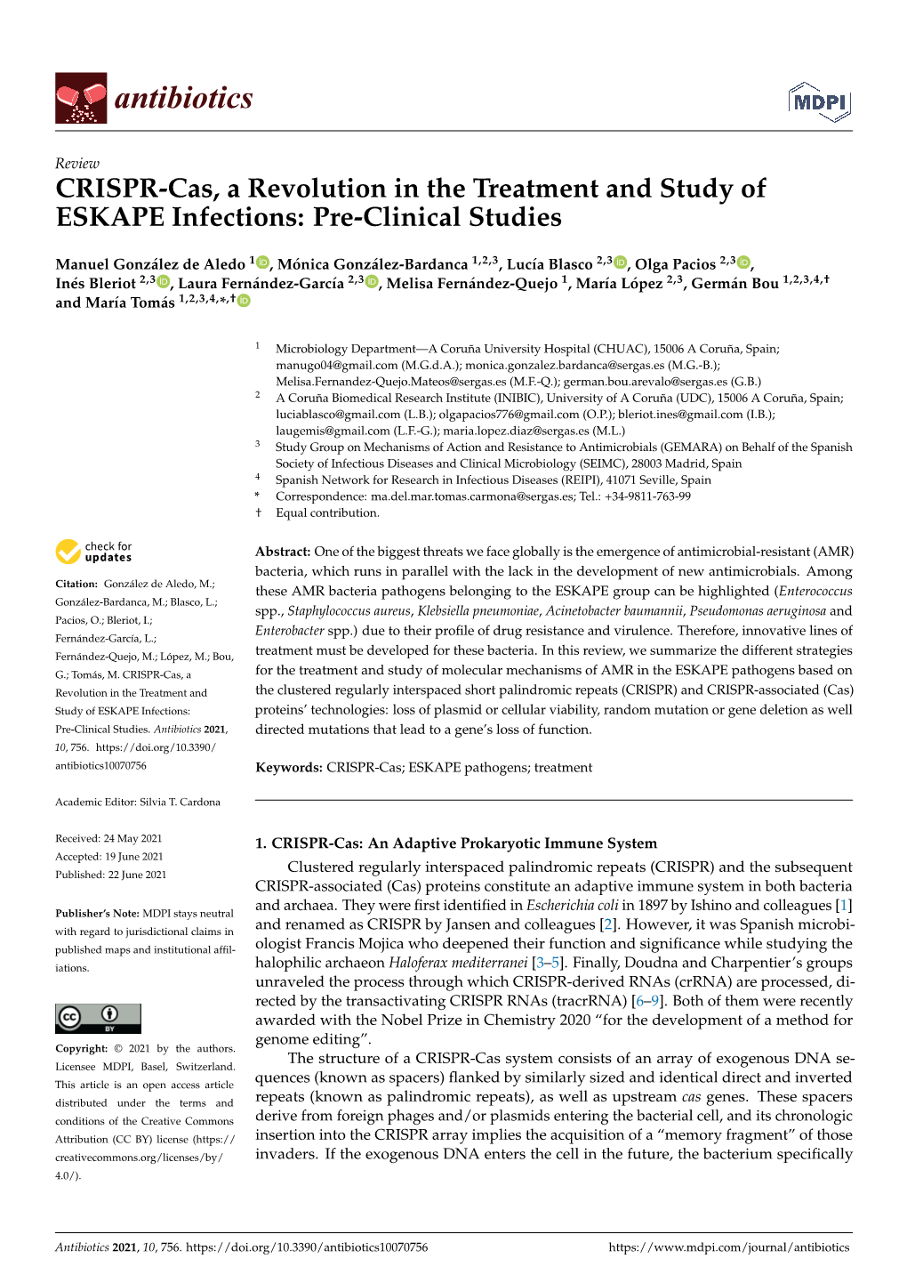 CRISPR-Cas, a Revolution in the Treatment and Study of ESKAPE Infections: Pre-Clinical Studies