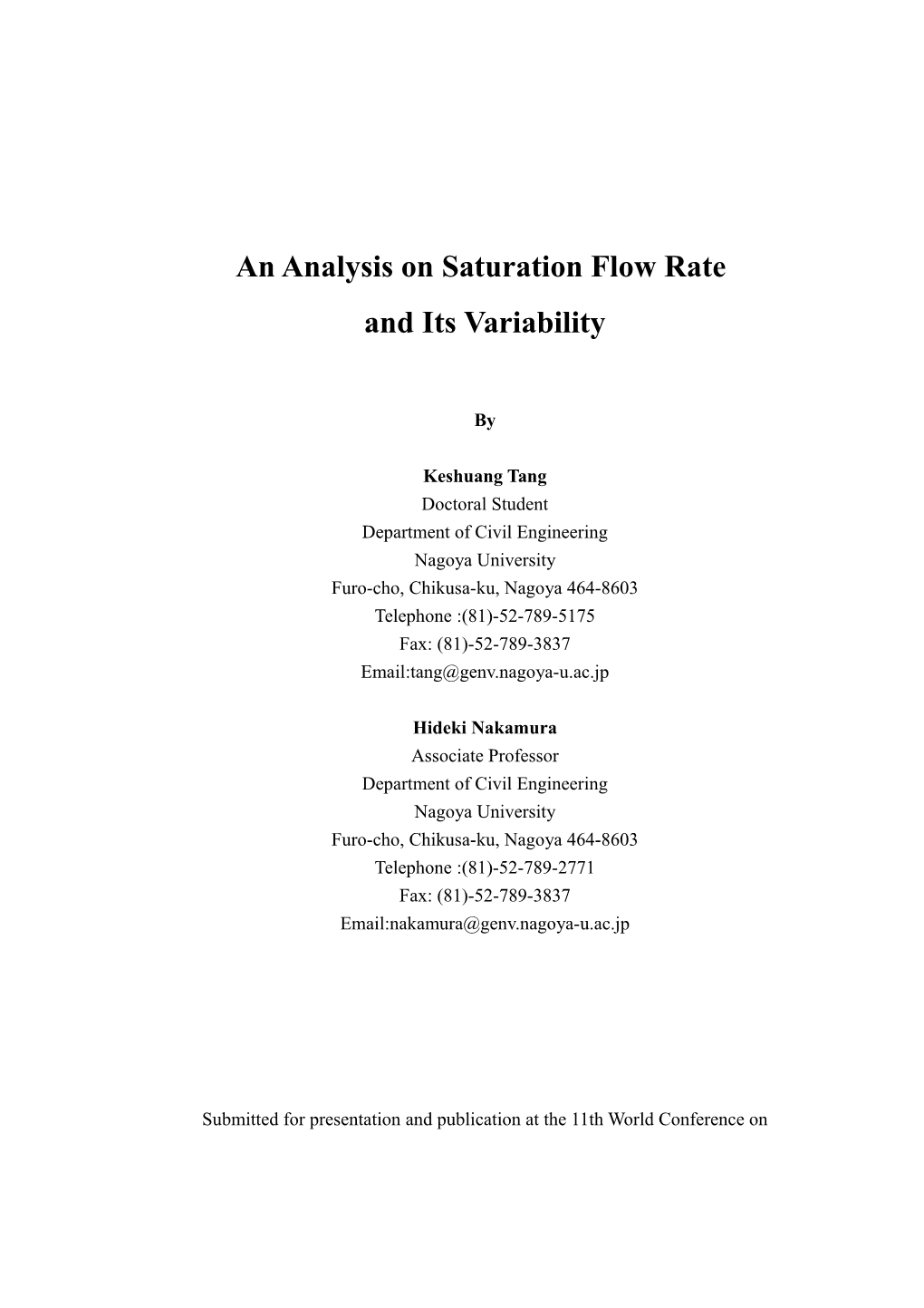 A Variability Analysis on Saturation Headway And