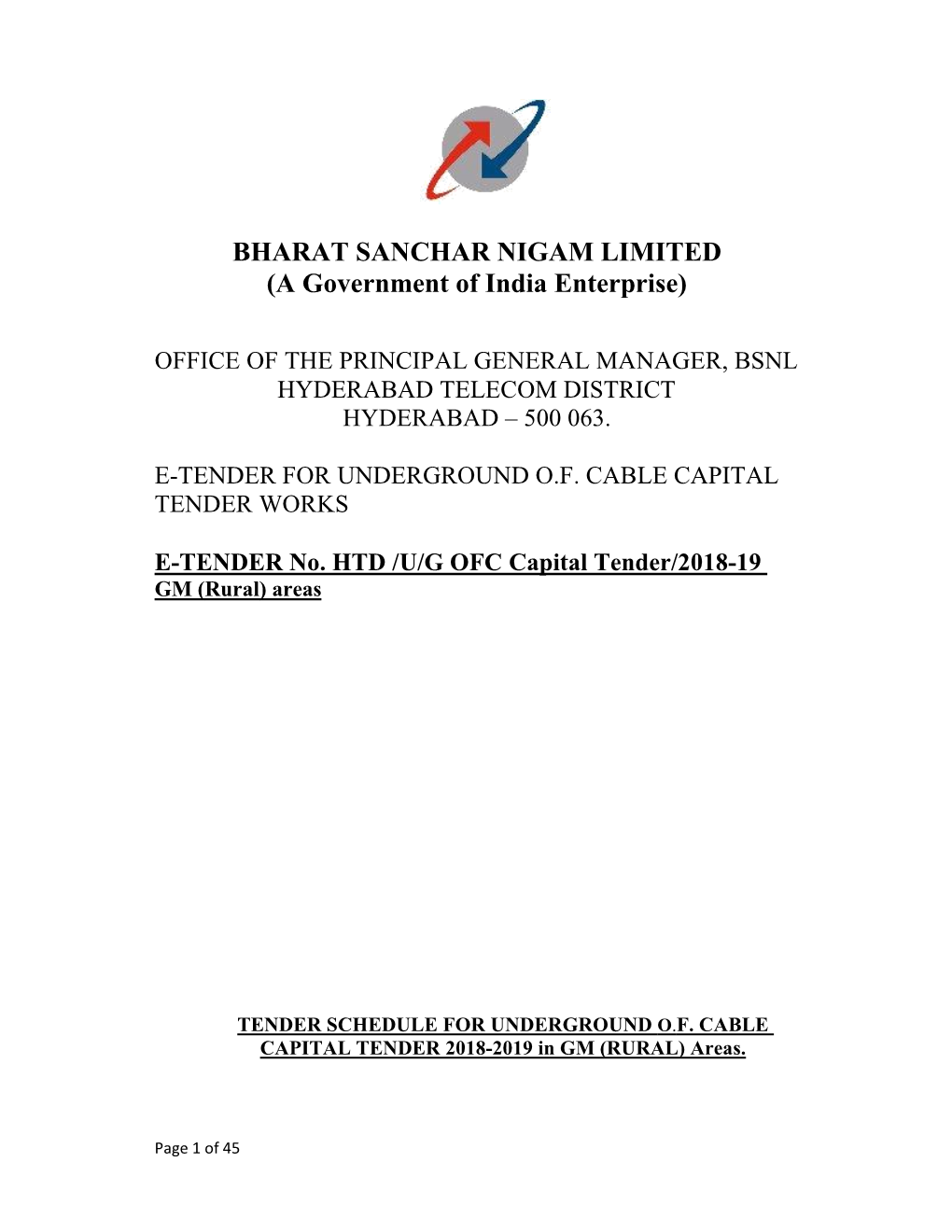 BHARAT SANCHAR NIGAM LIMITED (A Government of India Enterprise)
