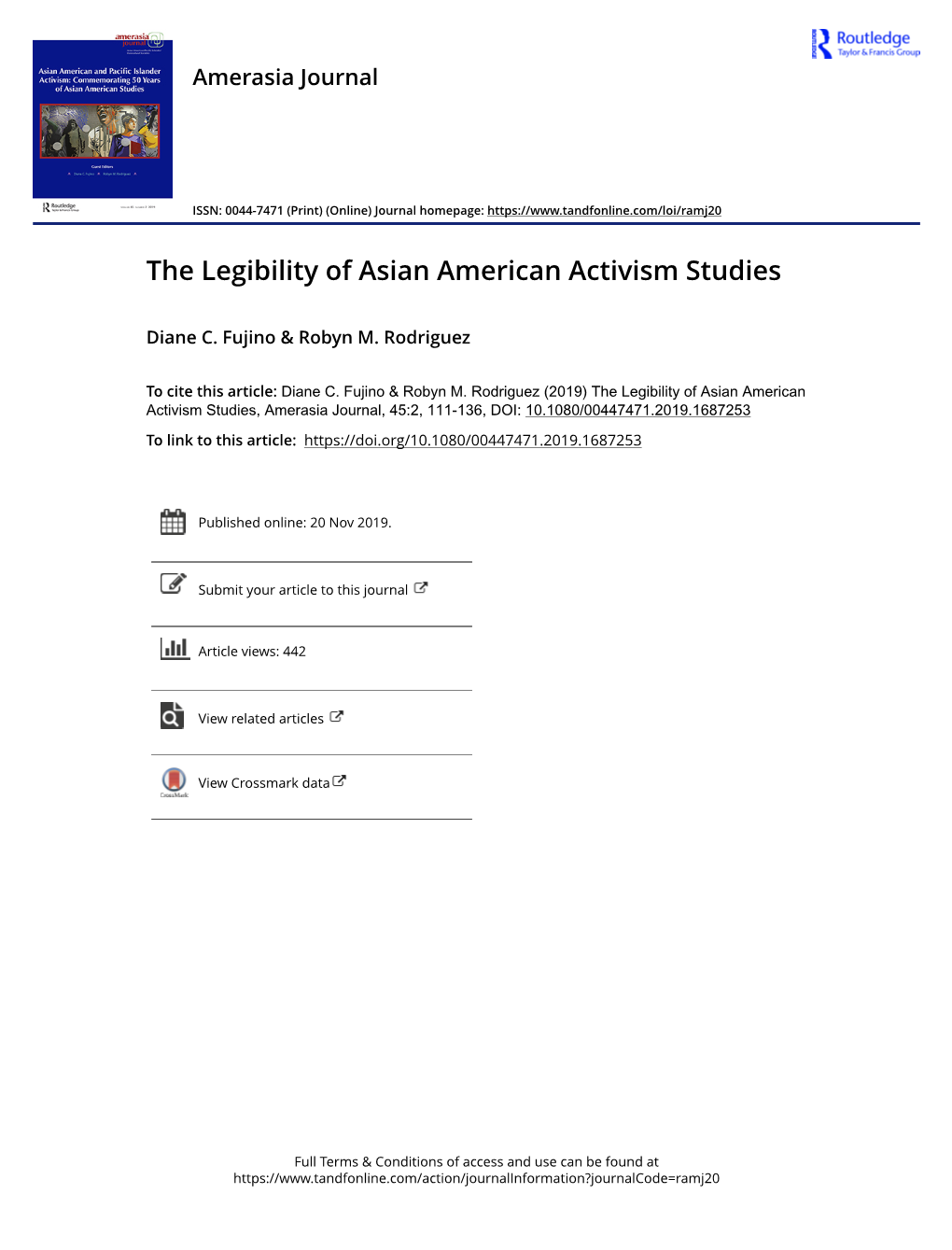 The Legibility of Asian American Activism Studies