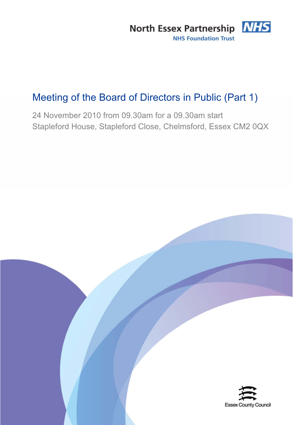 Meeting of the Board of Directors in Public (Part 1)