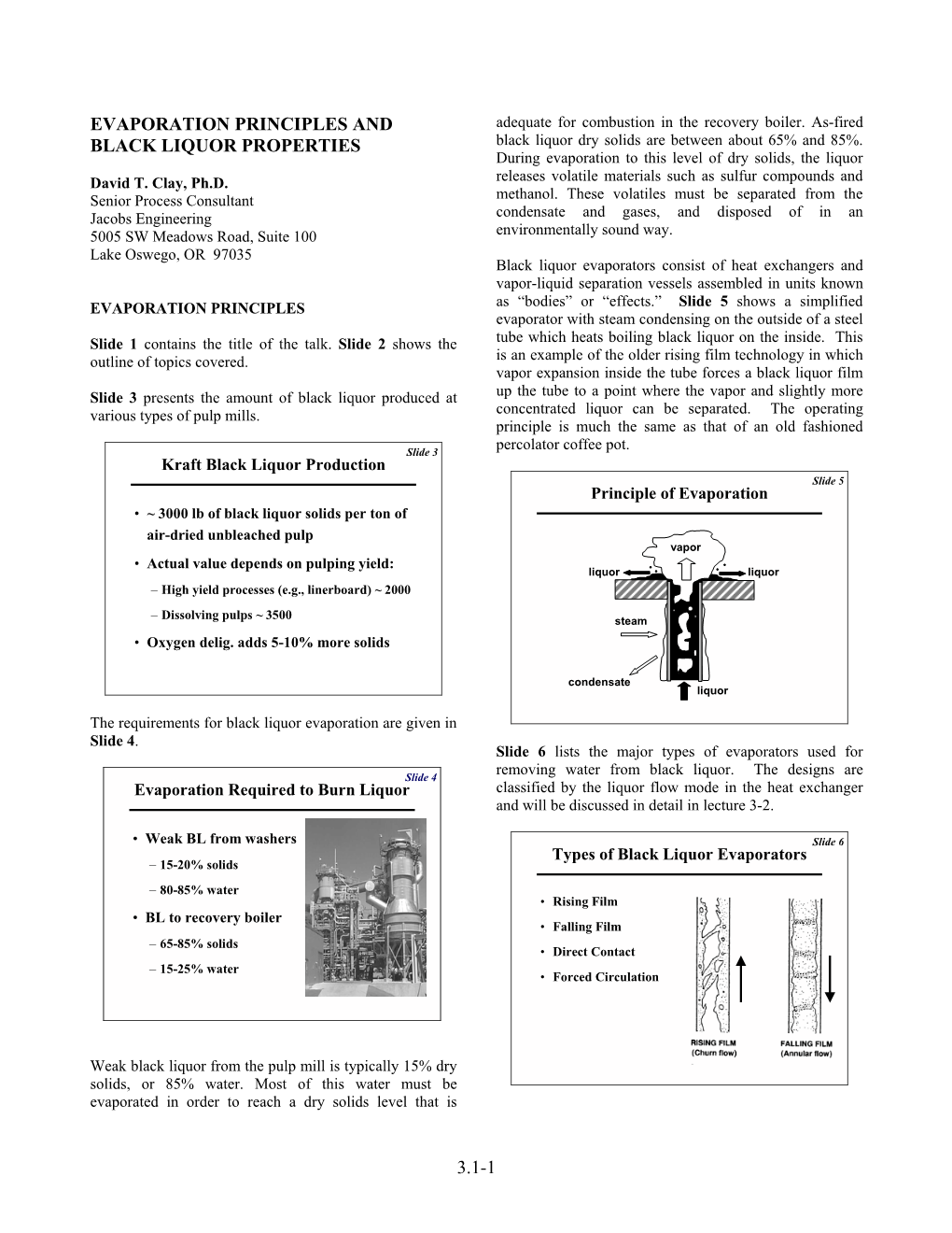 Evaporation Principles and Black Liquor Properties