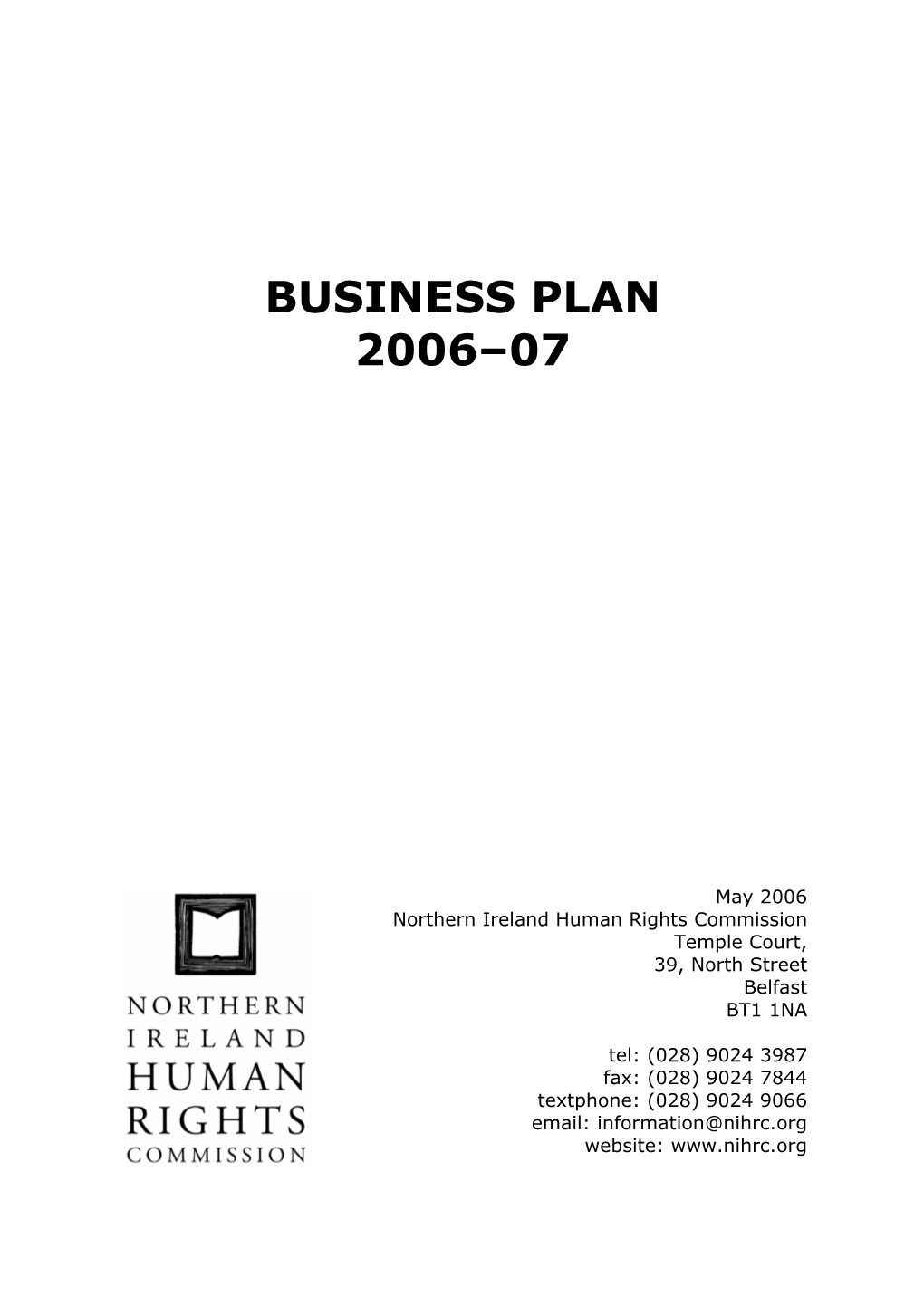 Business Plan 2006-07