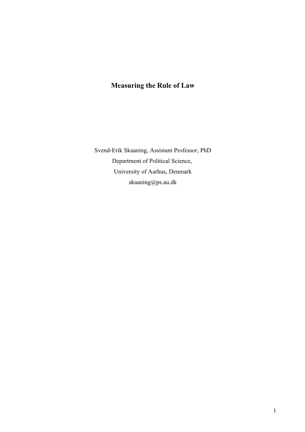 Measuring the Rule of Law