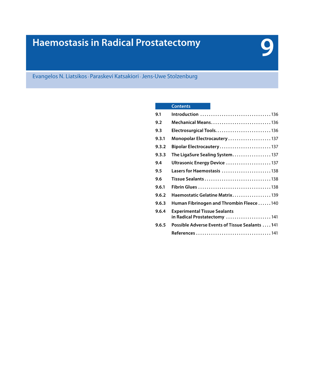 Haemostasis in Radical Prostatectomy 9