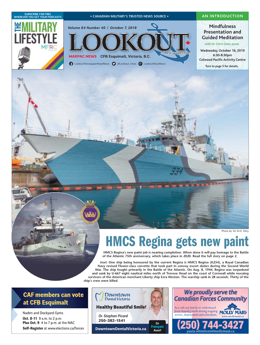 HMCS Regina Gets New Paint HMCS Regina’S New Paint Job Is Nearing Completion