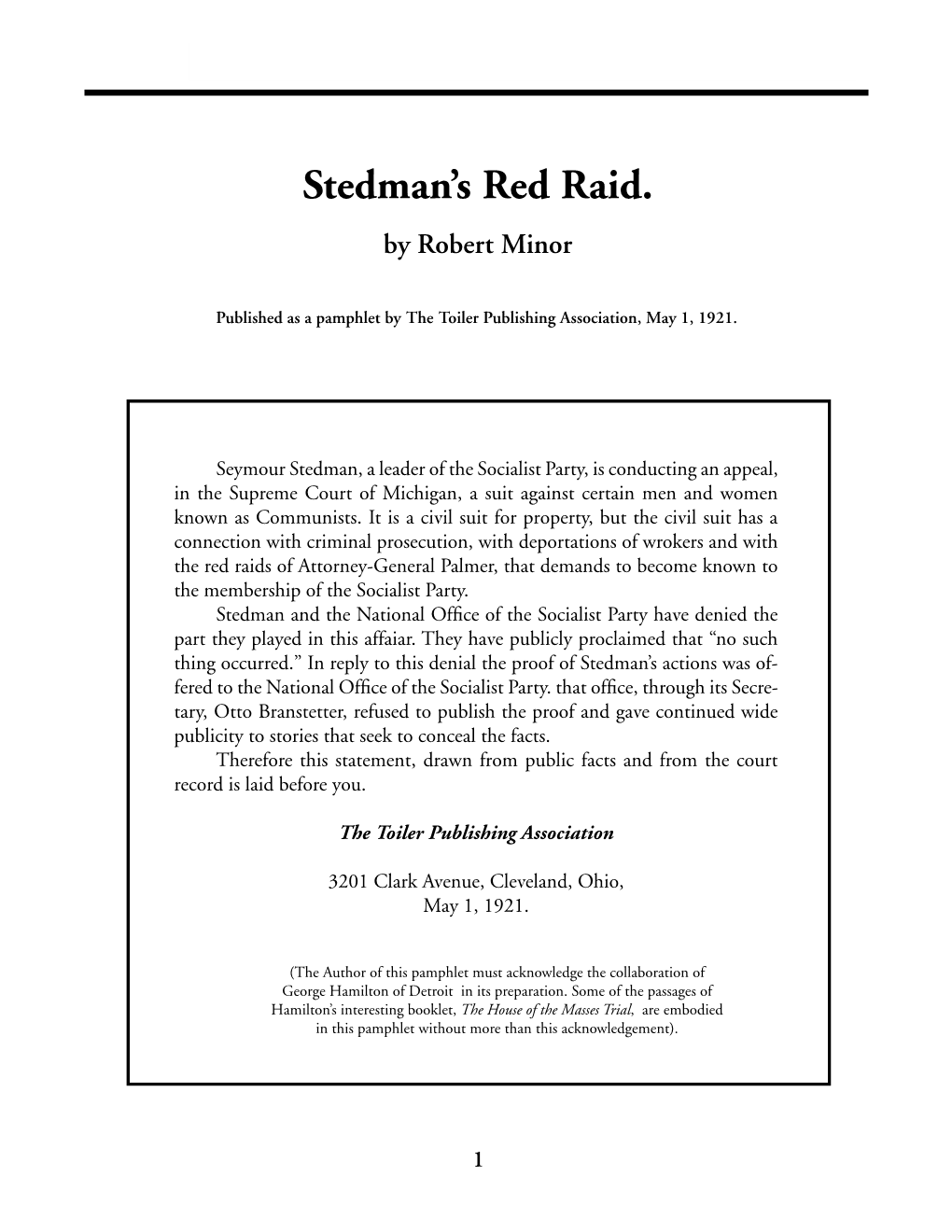 Stedman's Red Raid