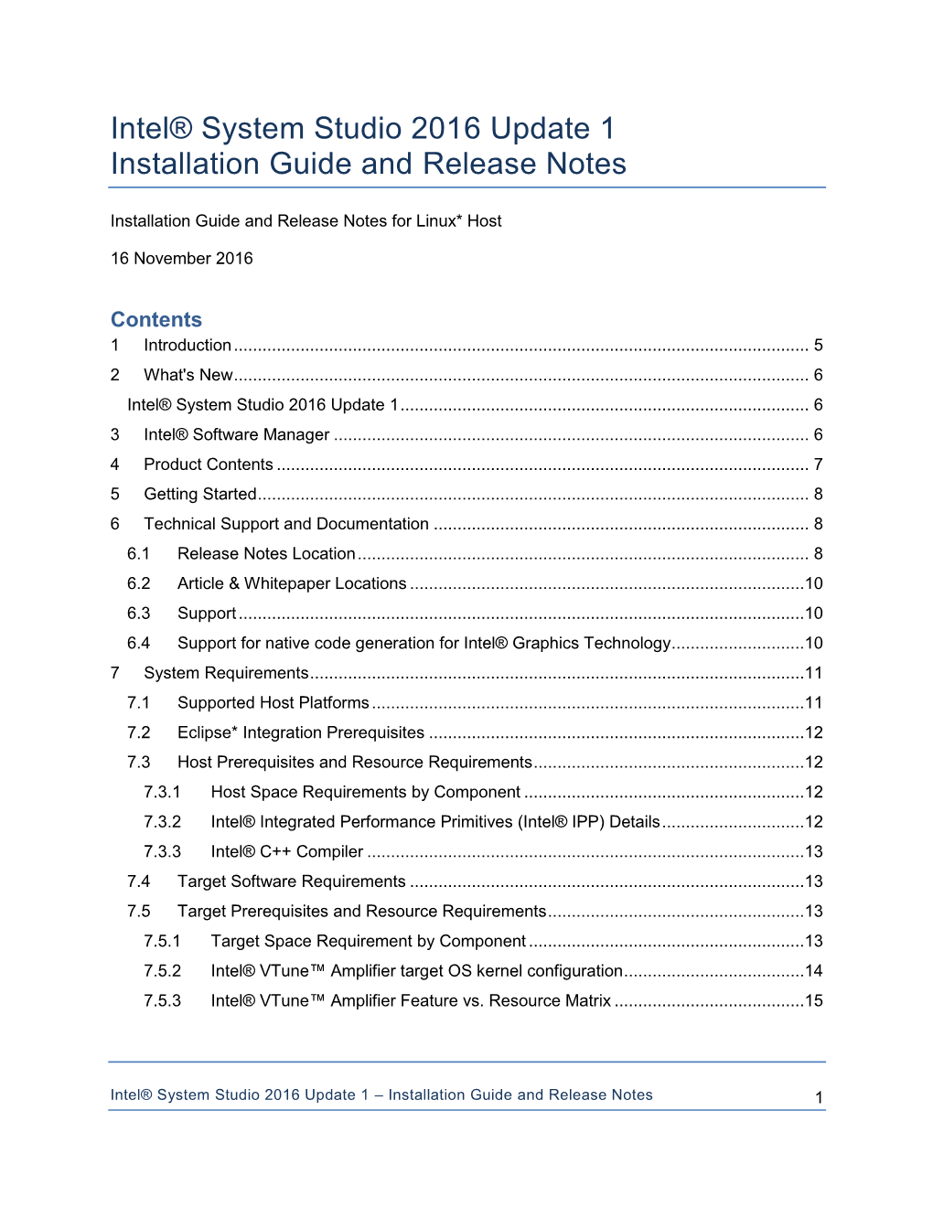 Intel(R) System Studio Release Notes and Installation Guide