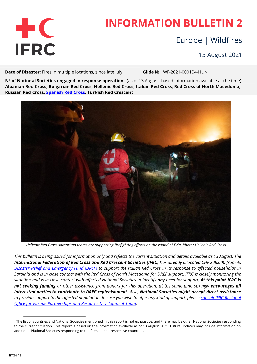 INFORMATION BULLETIN 2 Europe | Wildfires