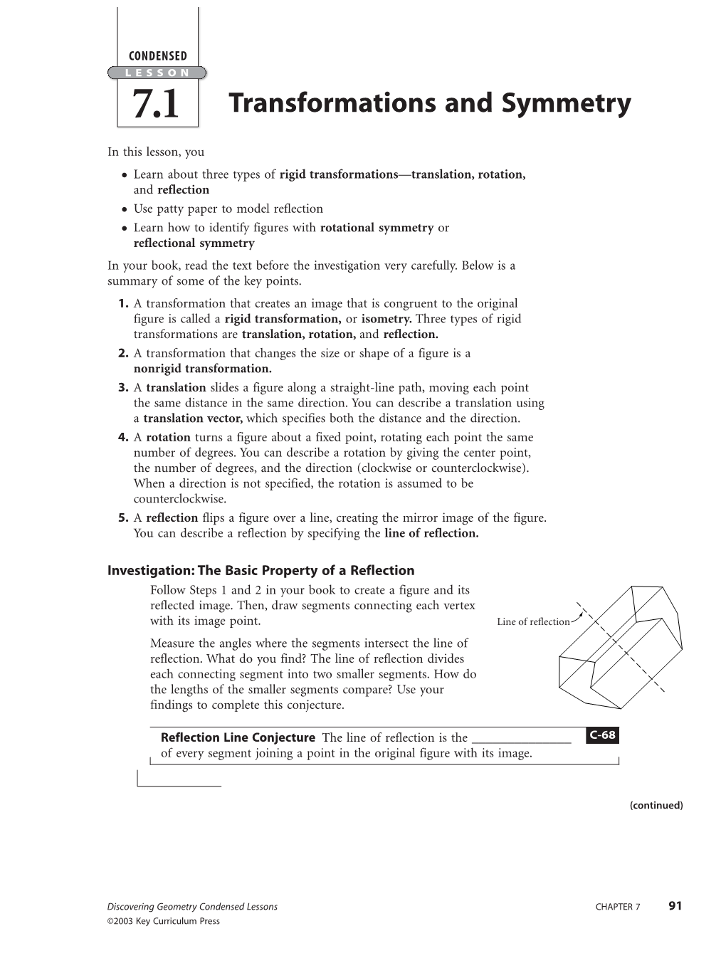 CHAPTER 7 91 ©2003 Key Curriculum Press DG3CL592 07.Qxd 7/1/02 11:03 AM Page 92