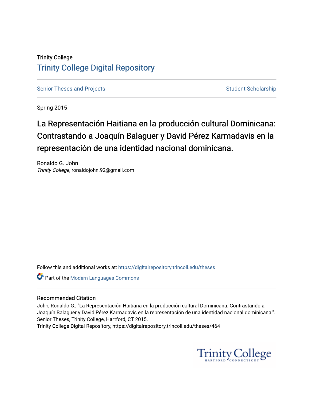 Contrastando a Joaquín Balaguer Y David Pérez Karmadavis En La Representación De Una Identidad Nacional Dominicana