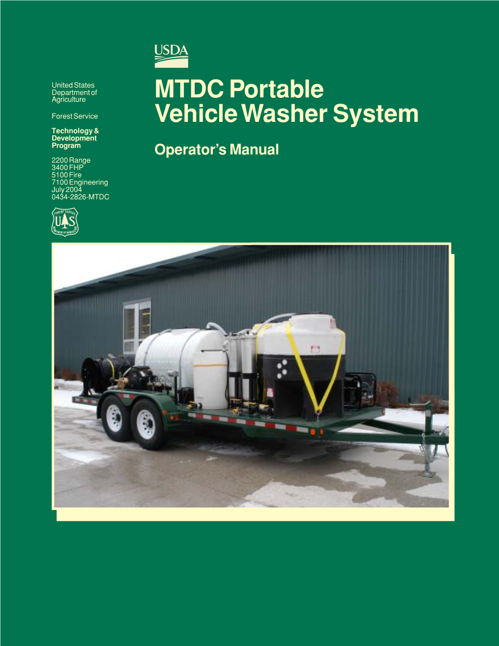 MTDC Portable Vehicle Washer System