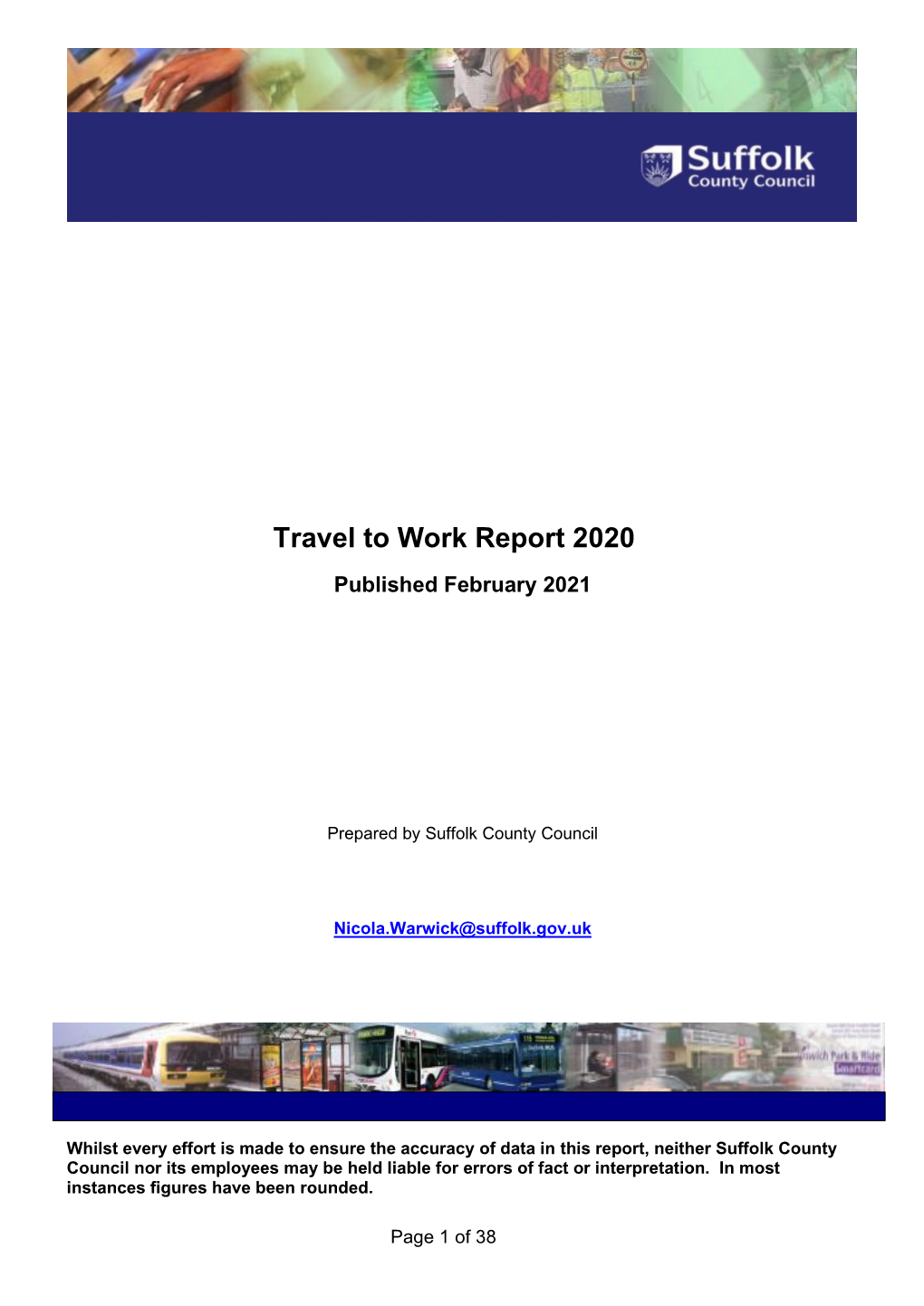 Travel to Work Report 2020 Published February 2021