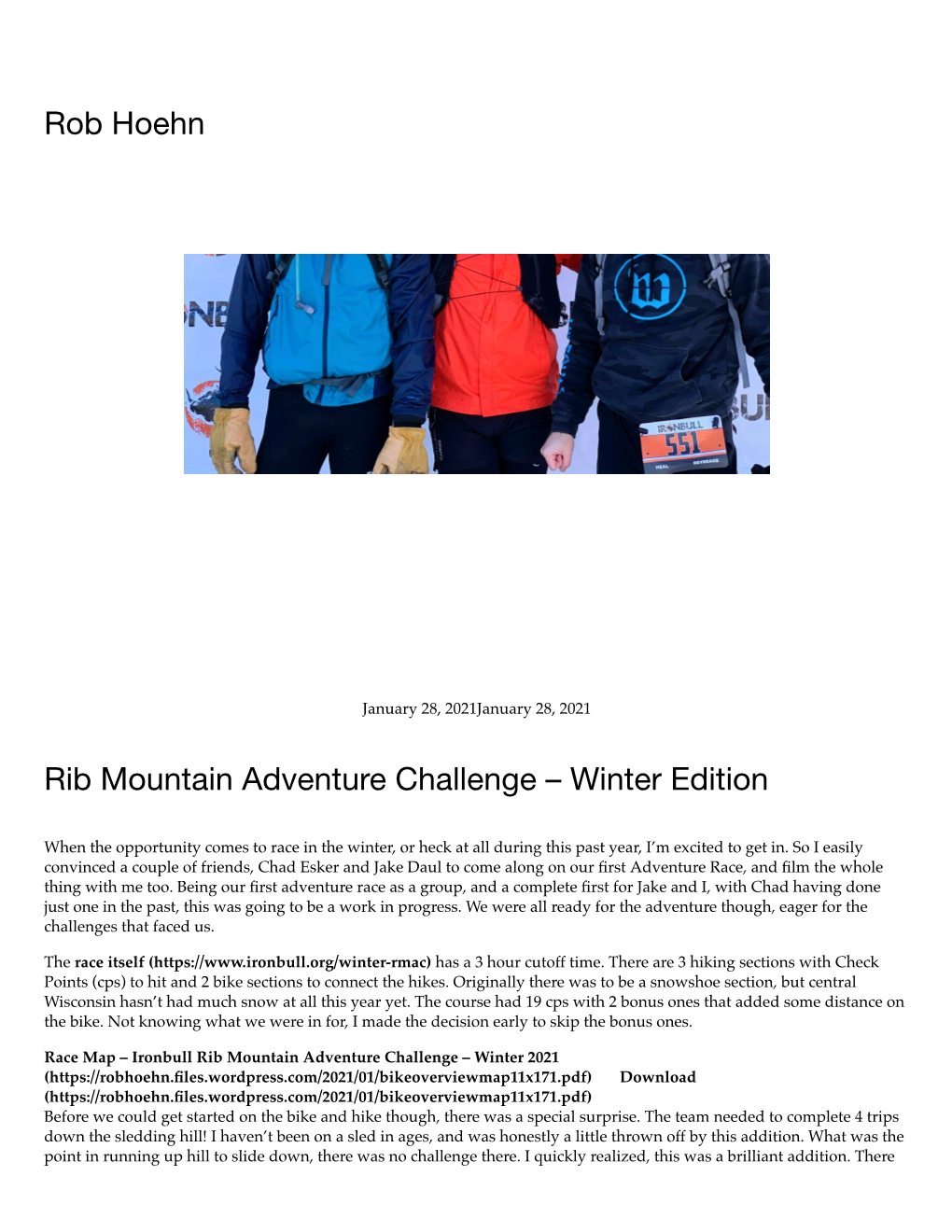 Rob Hoehn Rib Mountain Adventure Challenge