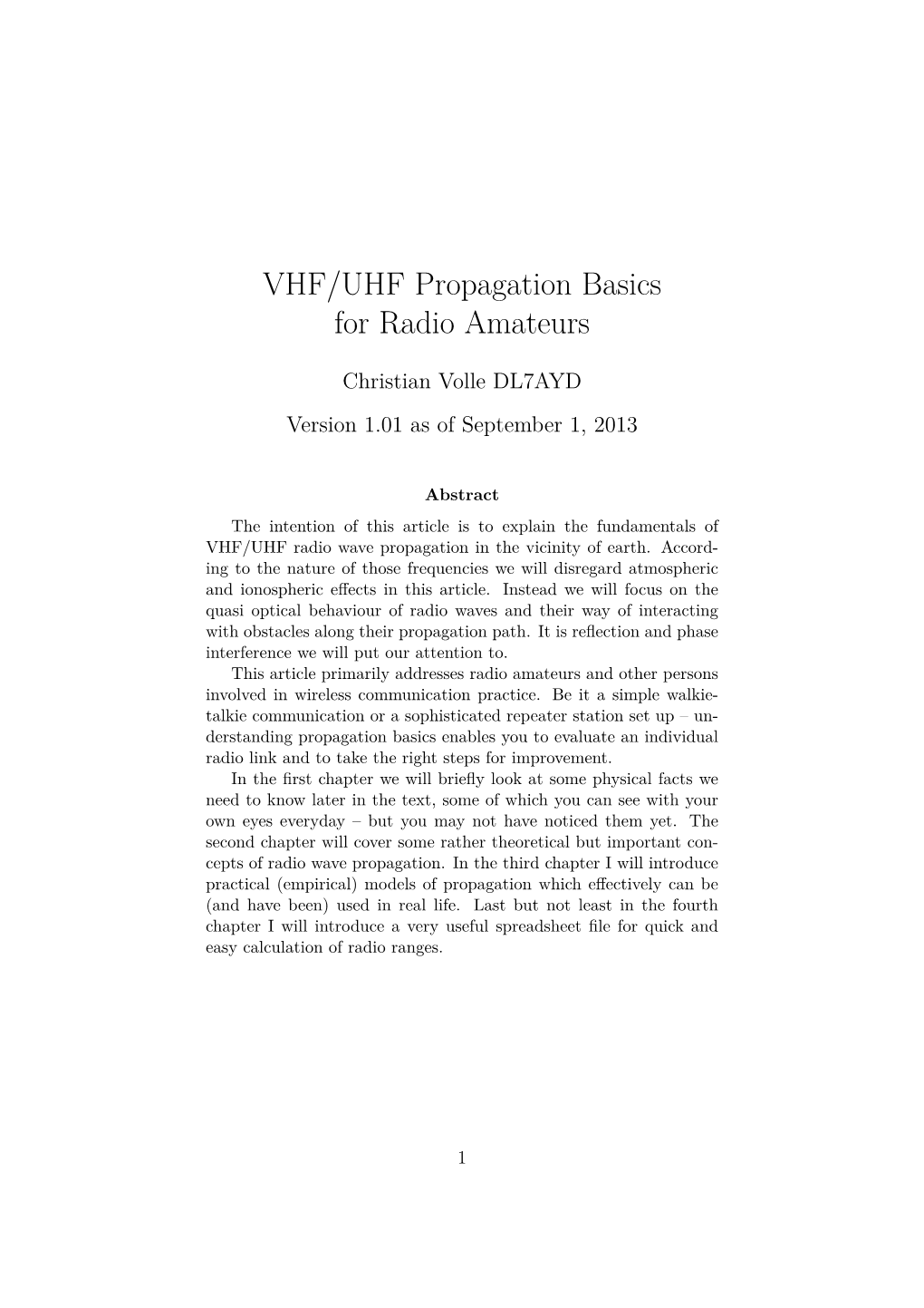 VHF/UHF Propagation Basics for Radio Amateurs