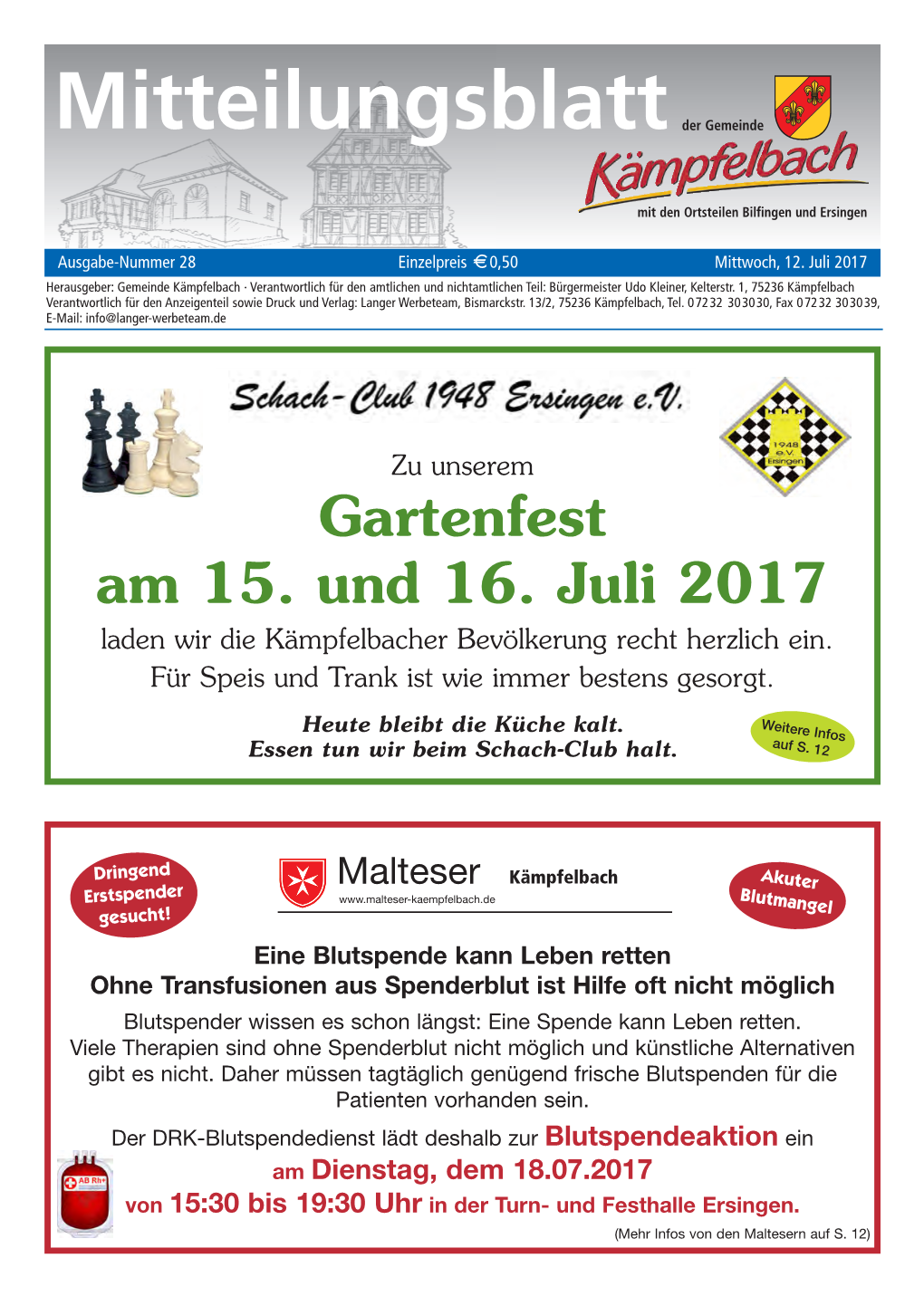 Mitteilungsblatt Der Gemeinde