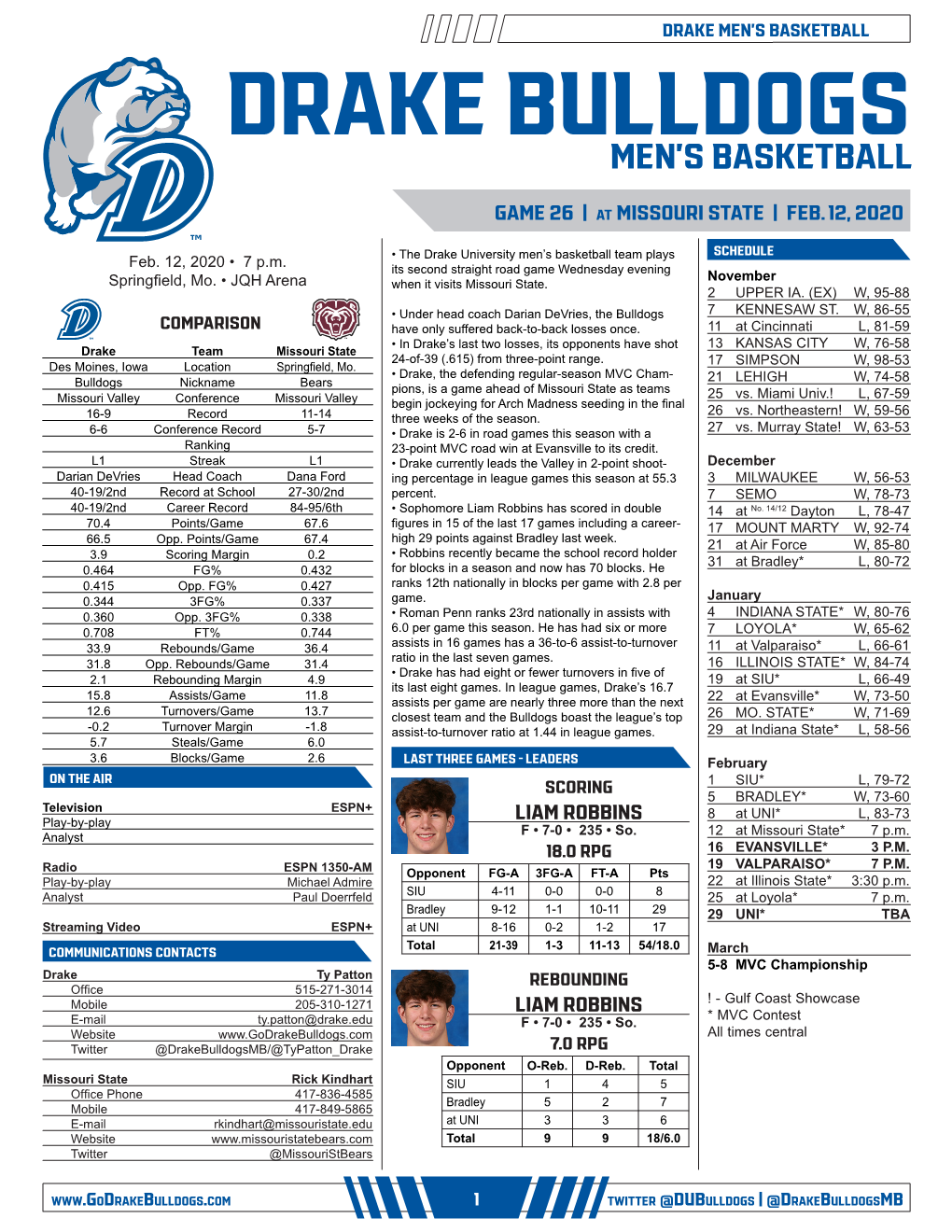 Drake Bulldogs Men's Basketball