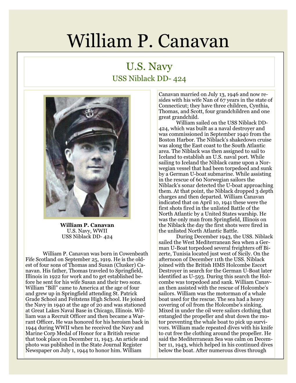 William P. Canavan U.S