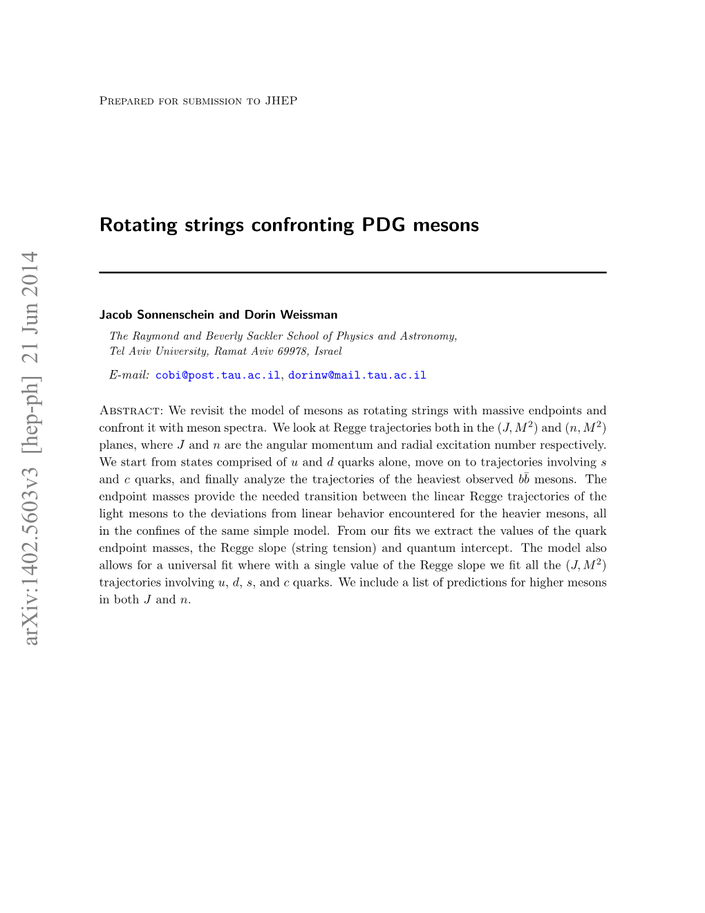 Rotating Strings Confronting PDG Mesons
