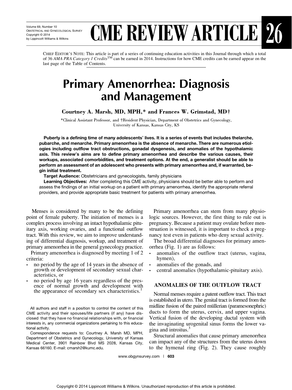 Cme Review Article 26