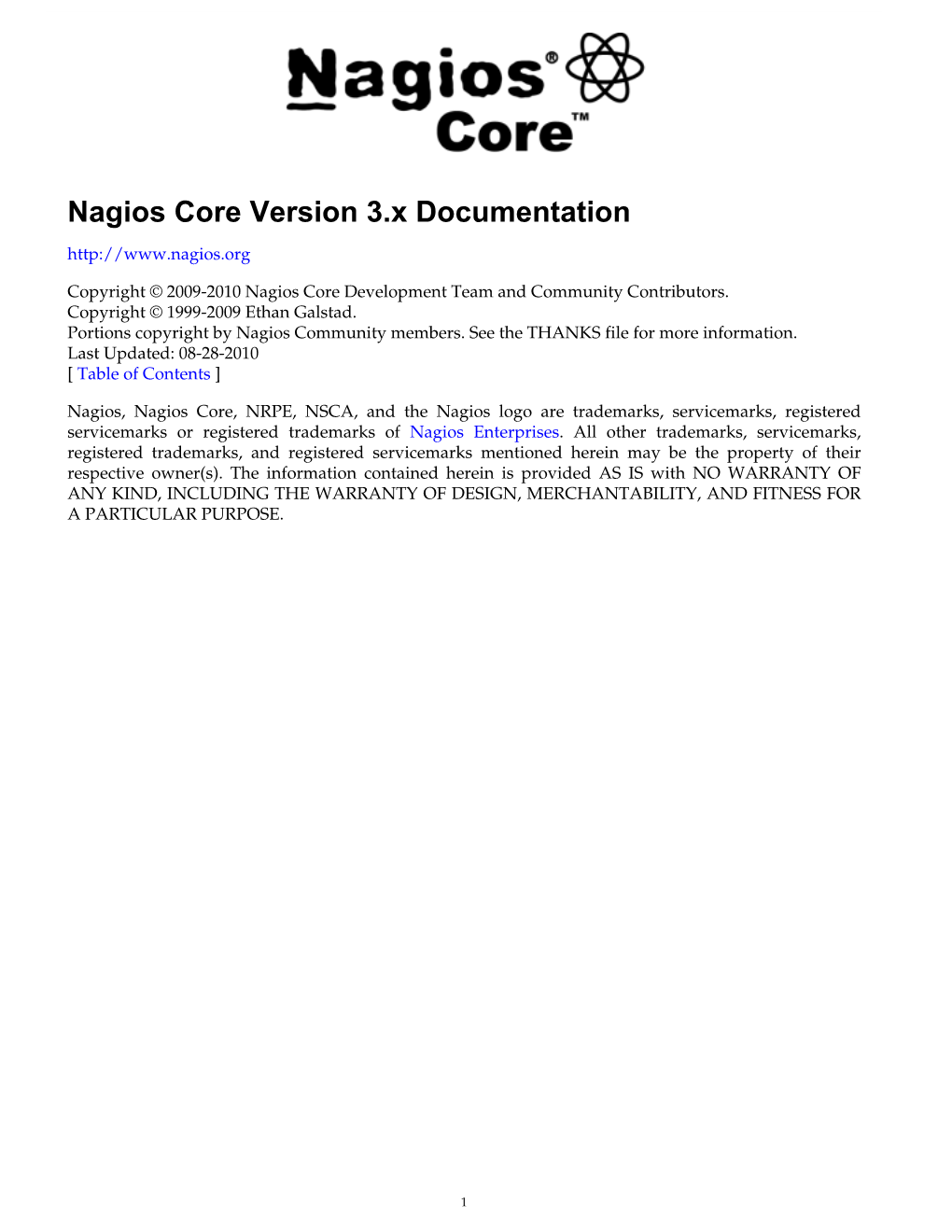 Nagios Core Version 3.X Documentation