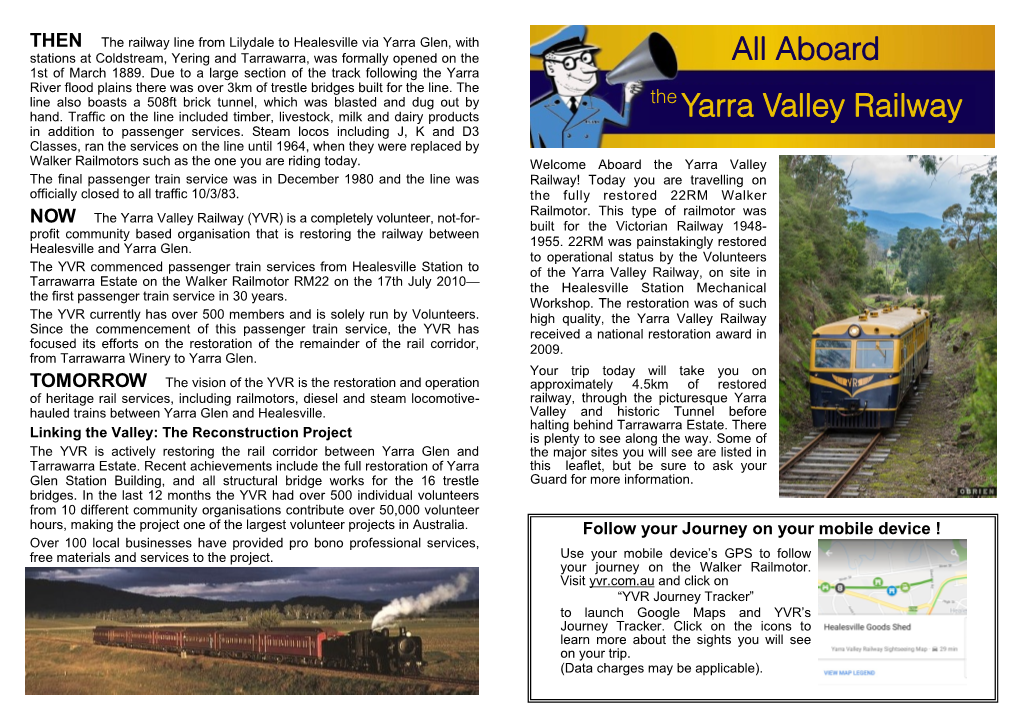 All Aboard the Yarra Valley Railway