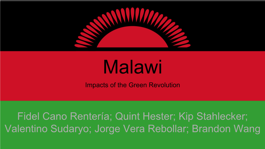 Malawi Impacts of the Green Revolution