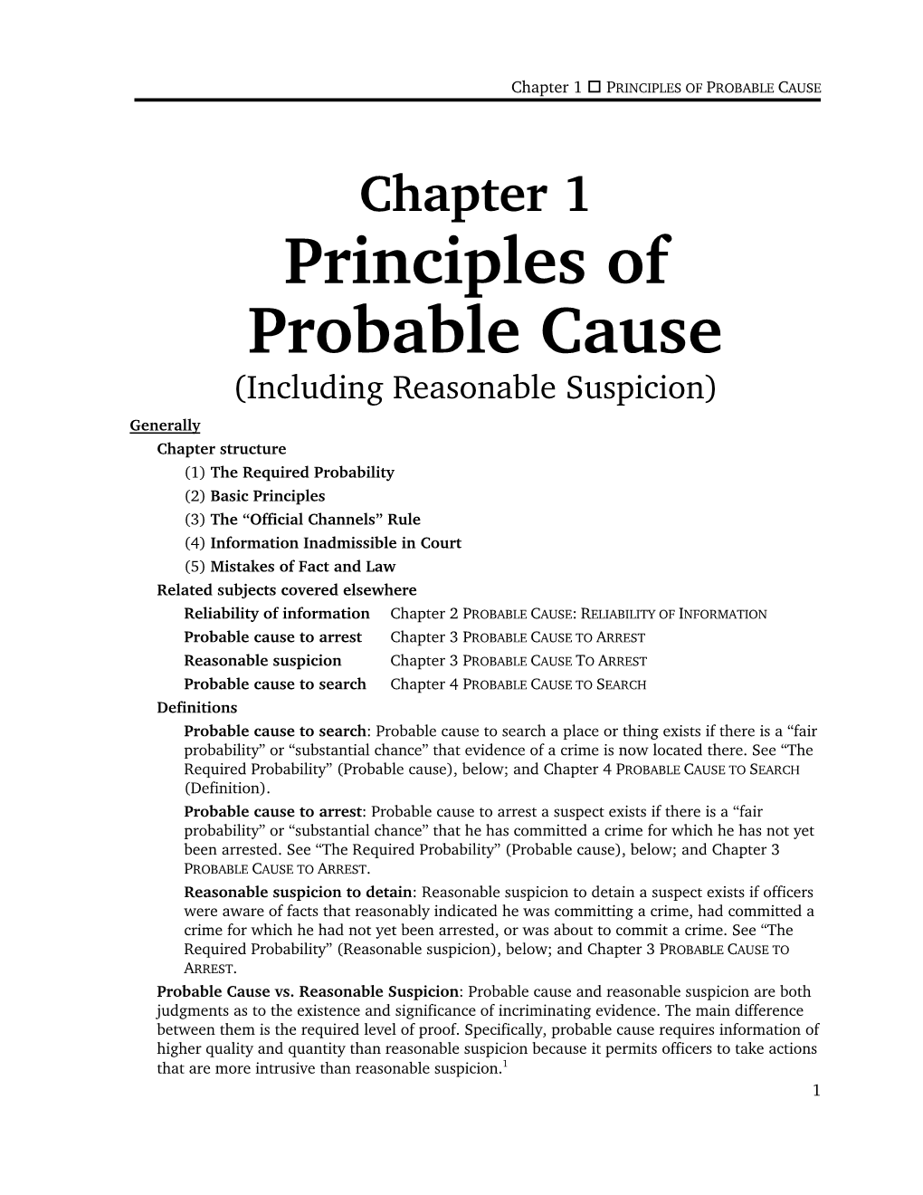 Chapter 1  PRINCIPLES of PROBABLE CAUSE