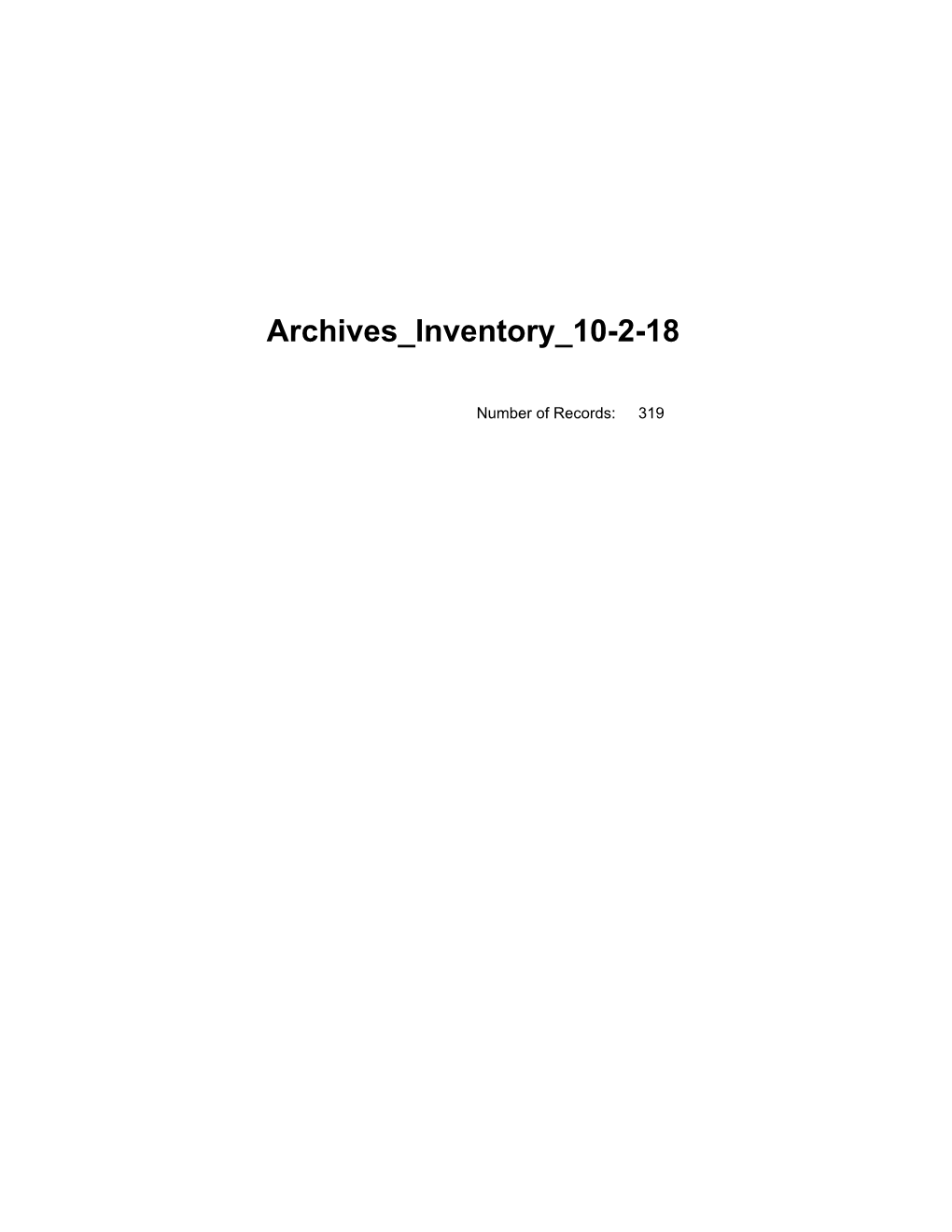 Archives Inventory 10-2-18